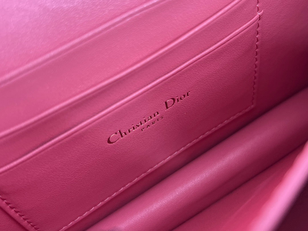 Dior Caro Mini Bag In Pink Cannage Calfskin