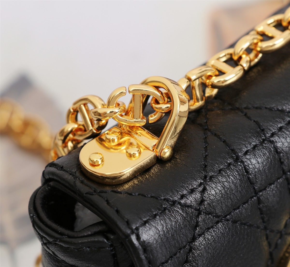 Dior Caro Micro Bag In Black Cannage Calfskin