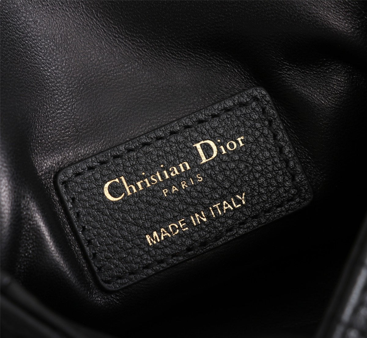 Dior Caro Super Mini Bag In Black Cannage Calfskin