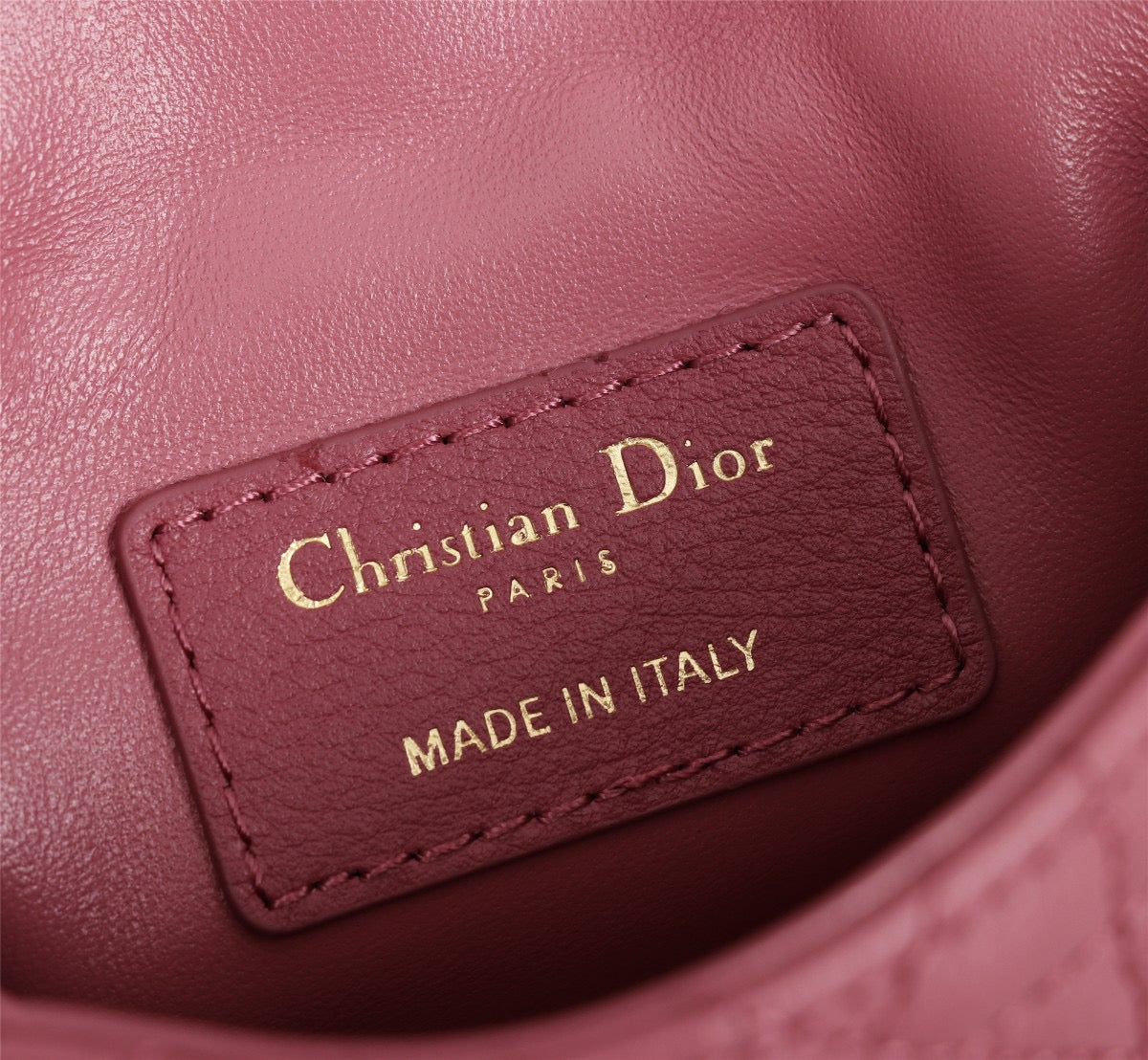 Dior Caro Super Mini Bag In Pink Cannage Calfskin