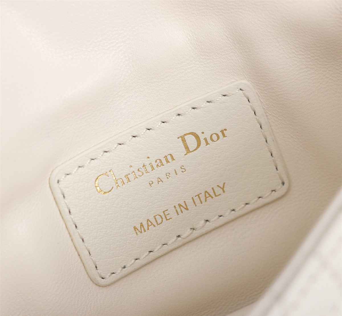 Dior Caro Super Mini Bag In White Cannage Calfskin