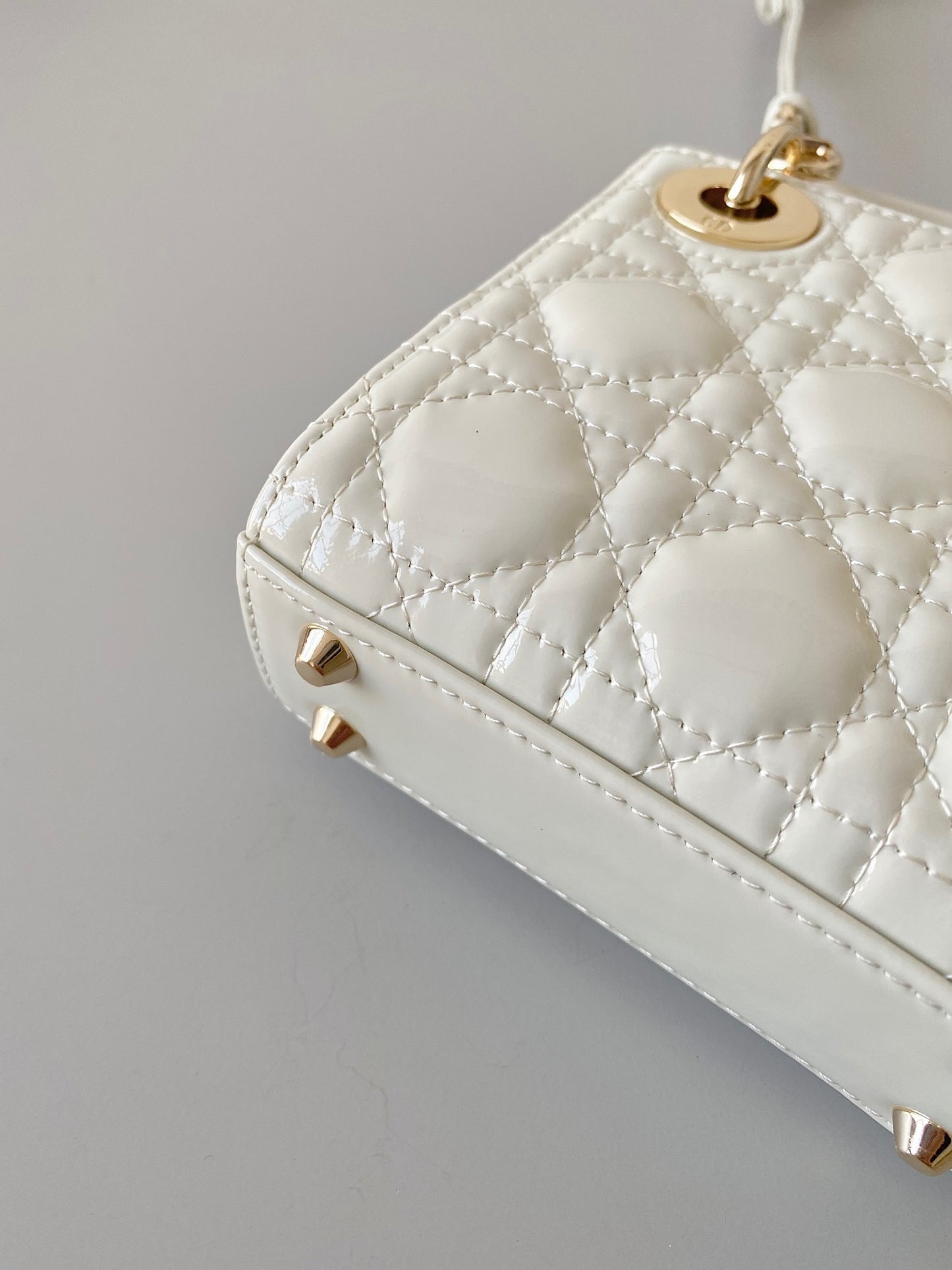 Dior Lady Dior Micro Bag In White Cannage Calfskin