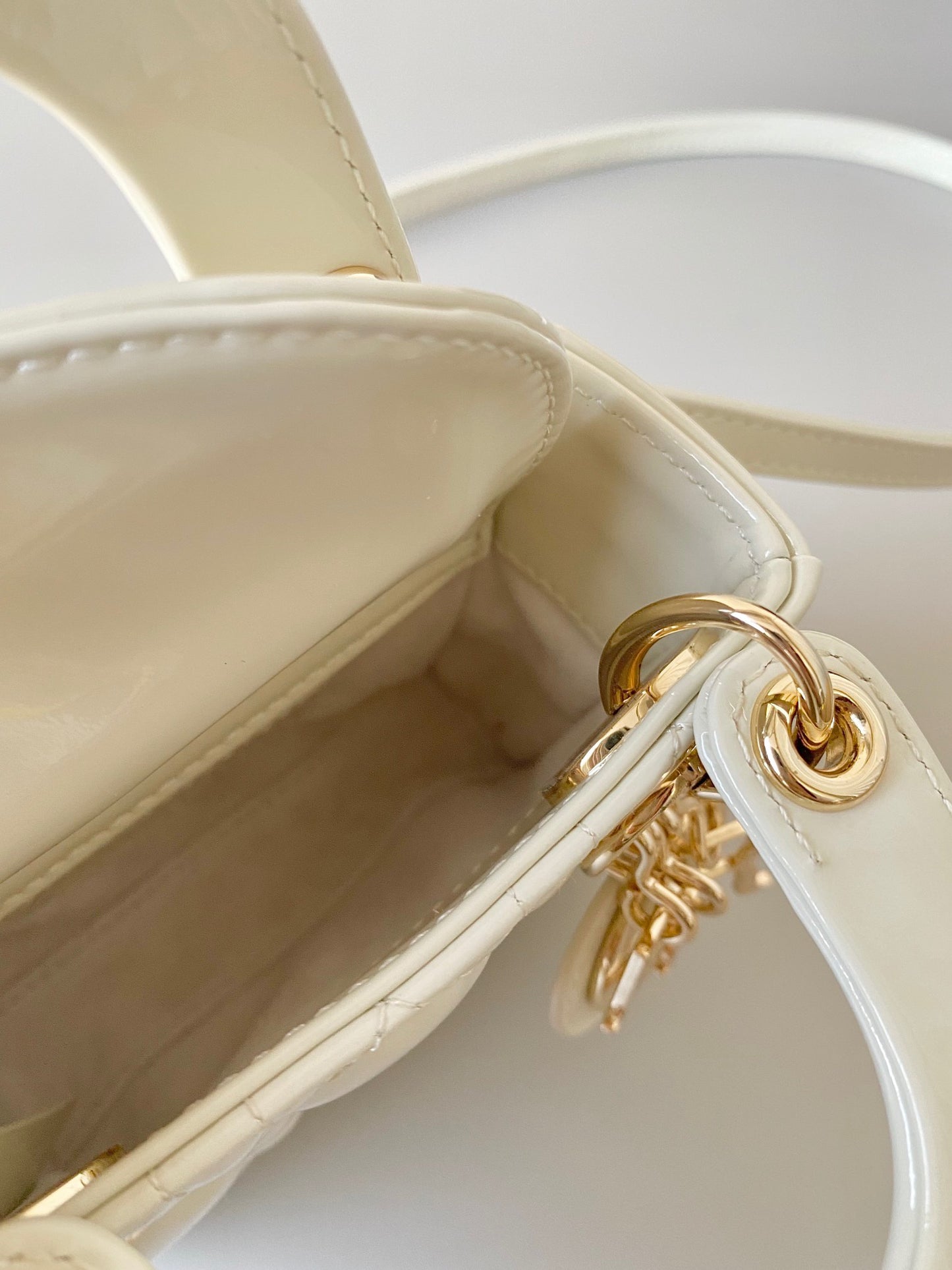 Dior Lady Dior Micro Bag In White Cannage Calfskin