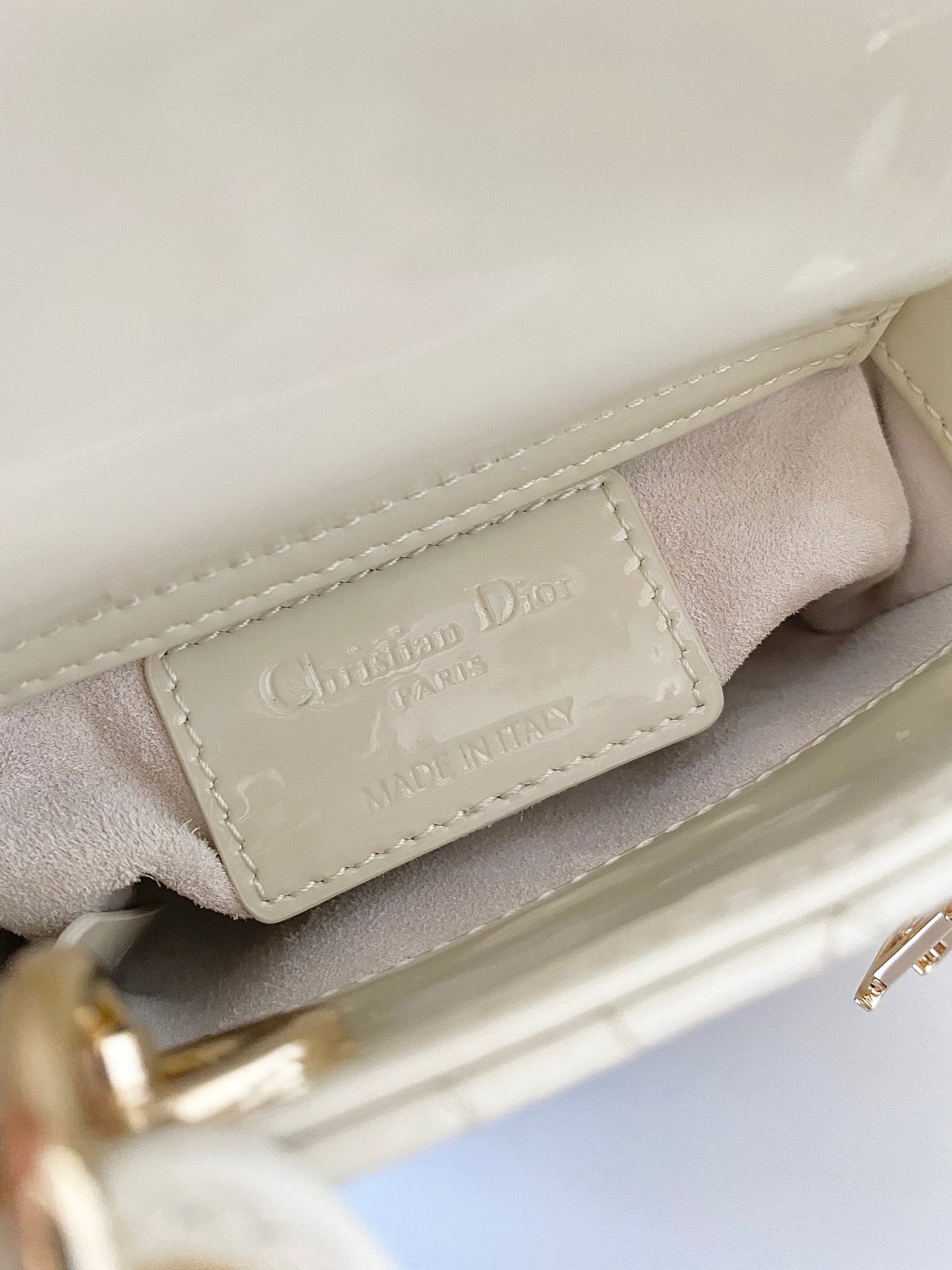 Dior Lady Dior Micro Bag In White Cannage Calfskin