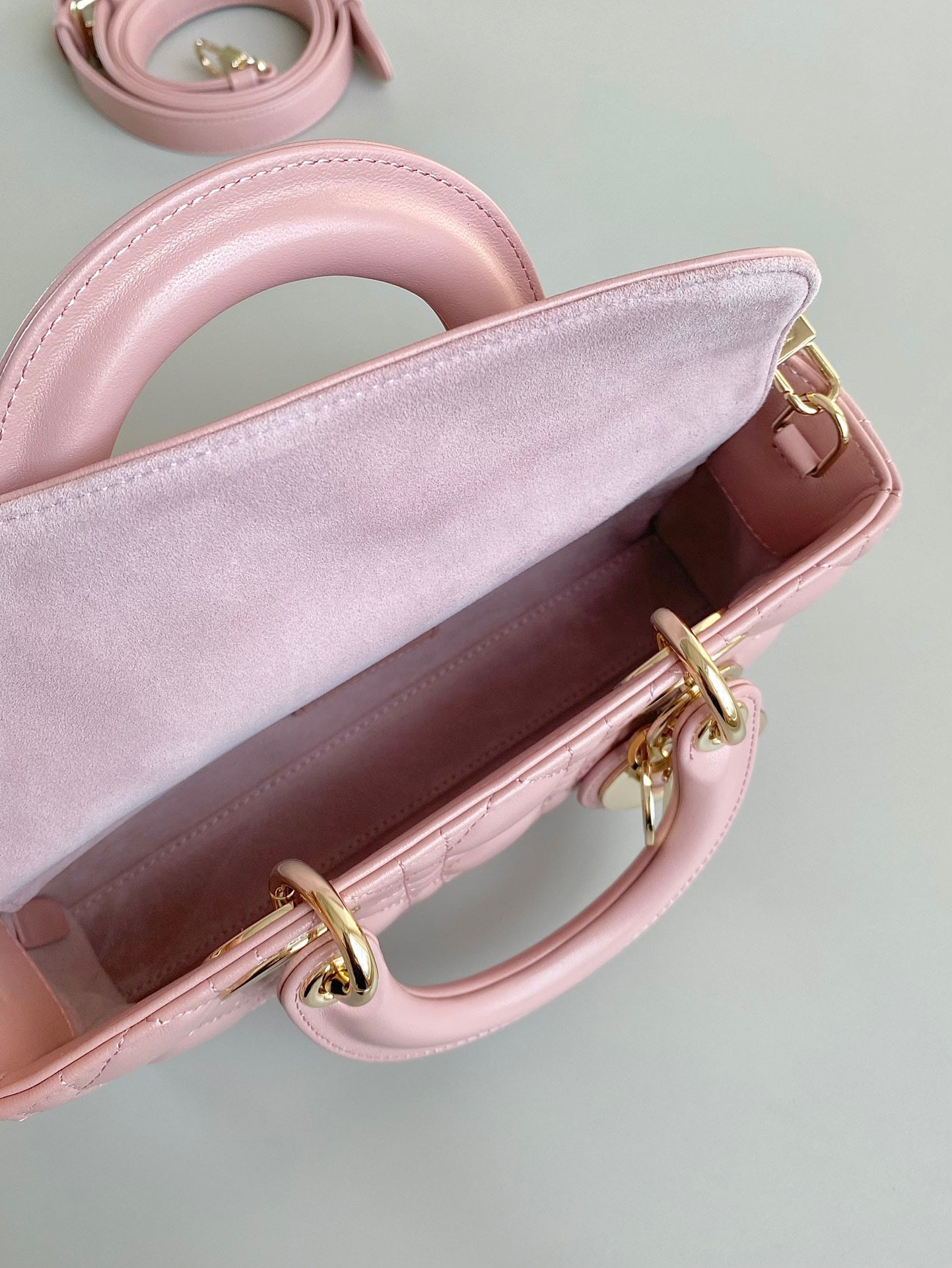 Dior Lady D-Joy Bag in Pink Cannage Calfskin