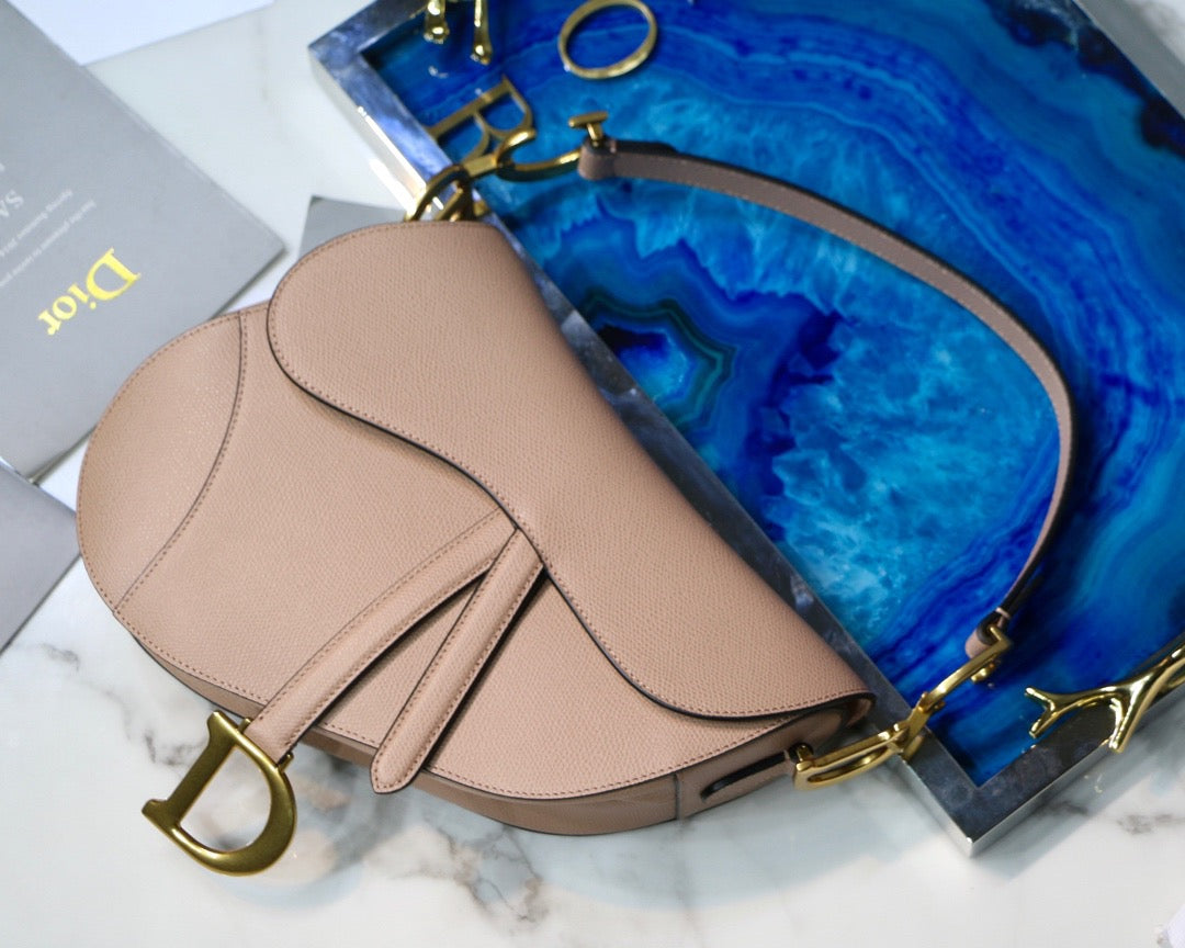 Dior Saddle Bag In Warm Taupe Grained Calfskin