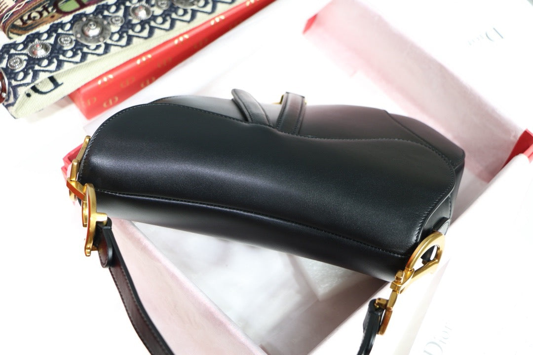 Dior Saddle Bag In Black Smooth Calfskin