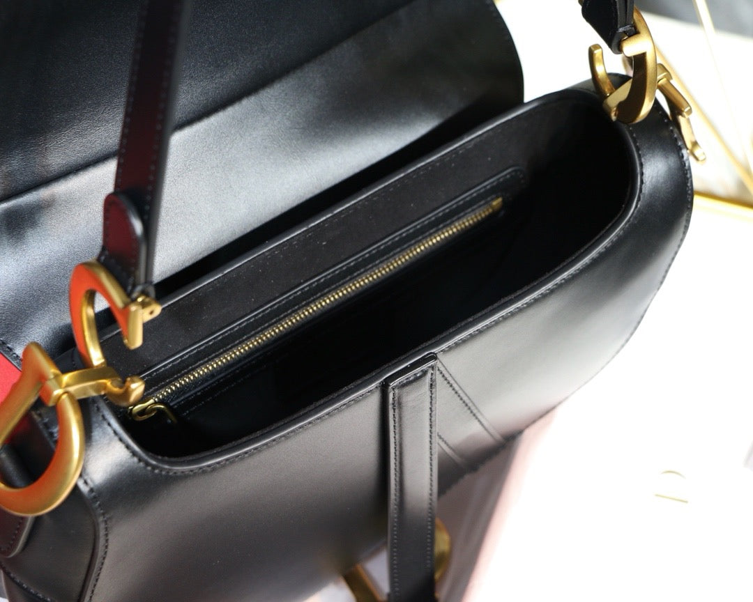 Dior Saddle Bag In Black Smooth Calfskin