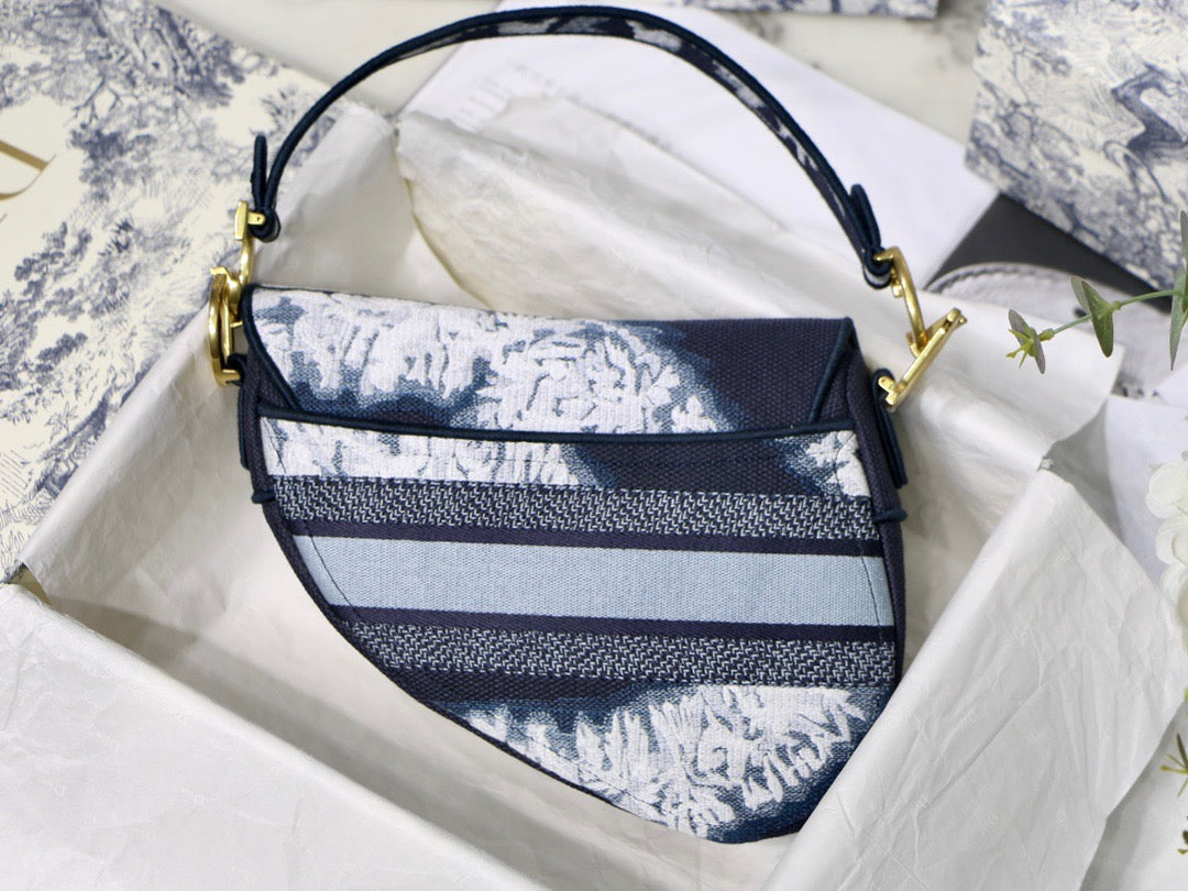 Dior Saddle Bag In Tie-dye Embroidered