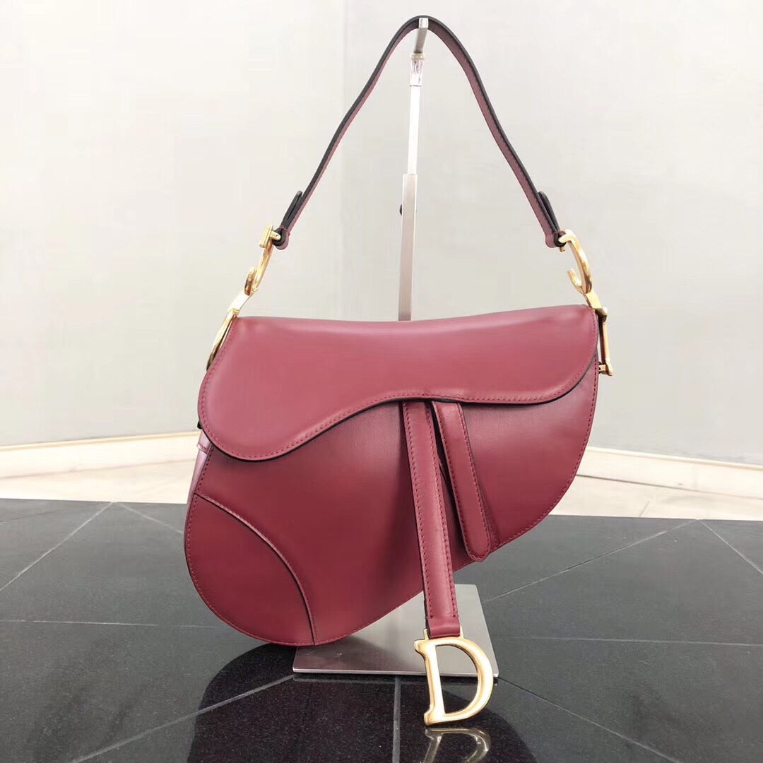 Dior Saddle Bag In Red Smooth Calfskin