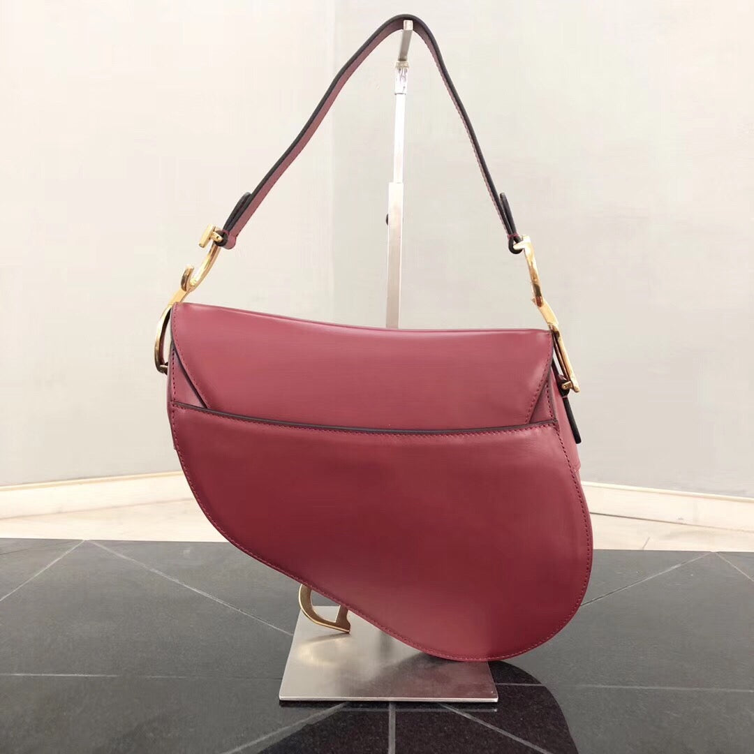 Dior Saddle Bag In Red Smooth Calfskin