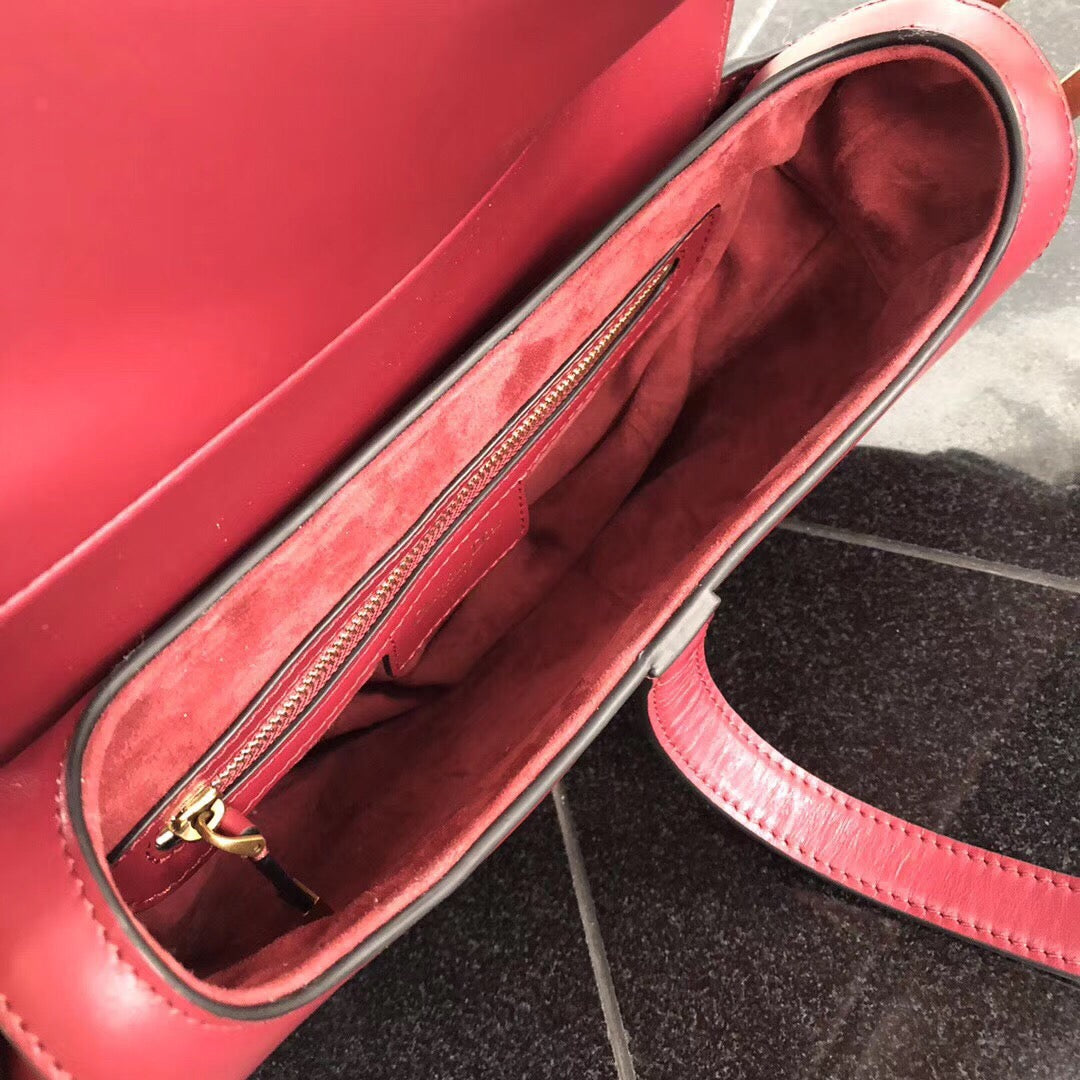 Dior Saddle Bag In Red Smooth Calfskin