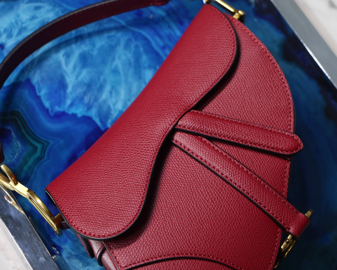 Dior Saddle Bag In Red Smooth Calfskin