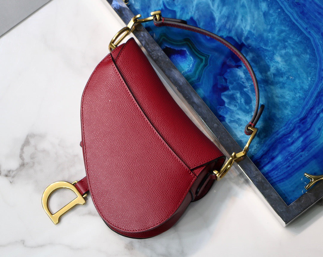 Dior Saddle Bag In Red Smooth Calfskin