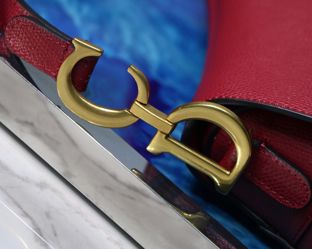 Dior Saddle Bag In Red Smooth Calfskin