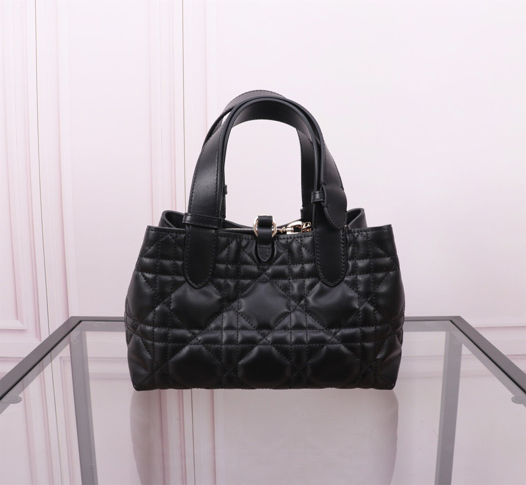 Dior Toujours Small Bag in Black Macrocannage Calfskin