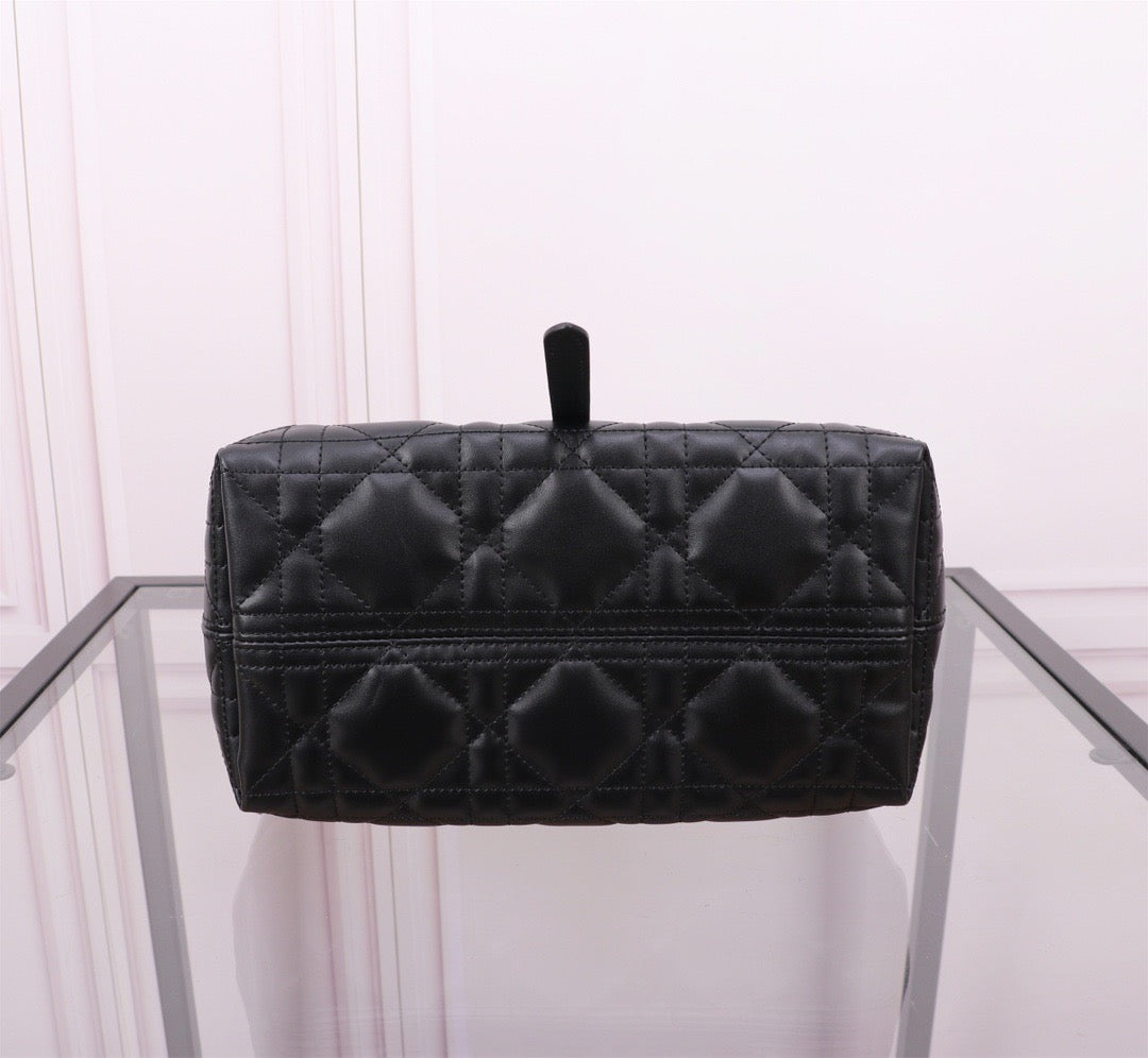 Dior Toujours Small Bag in Black Macrocannage Calfskin