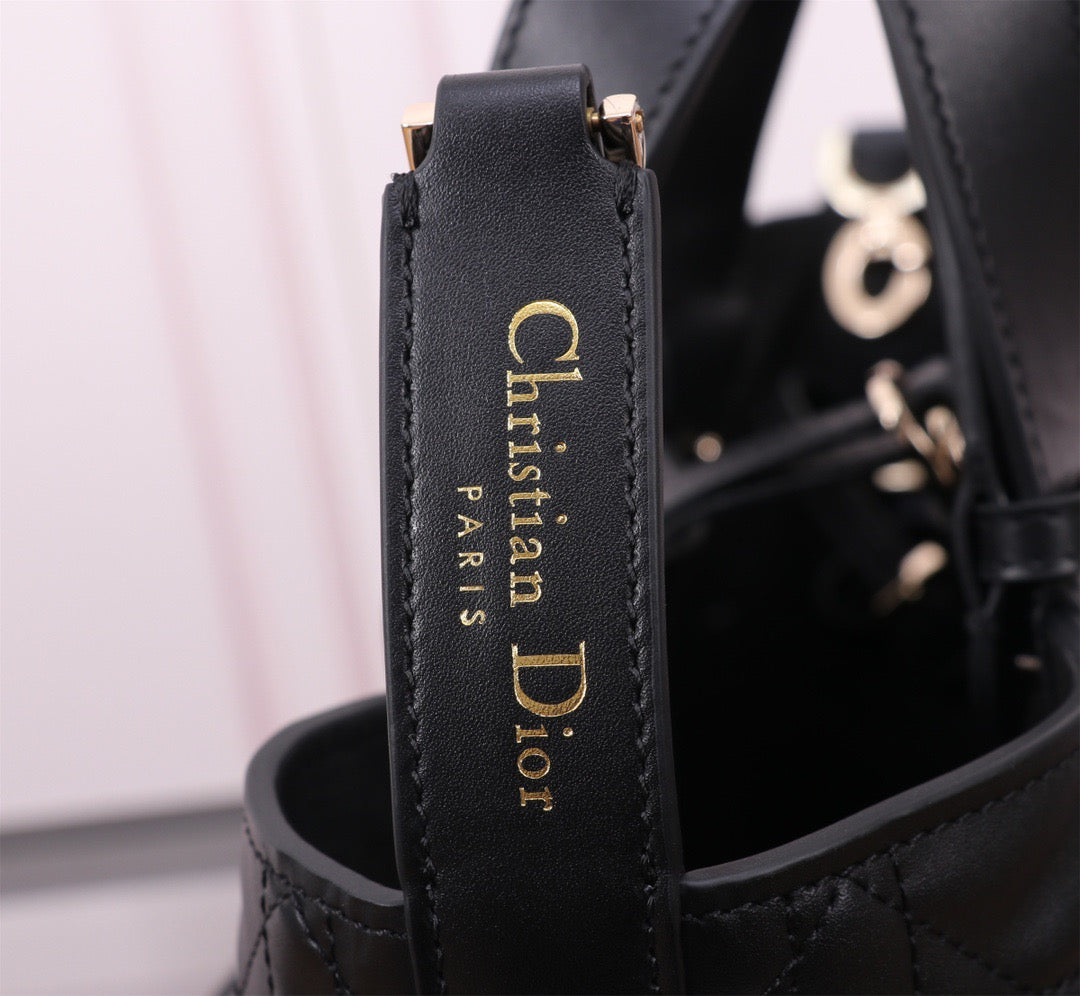 Dior Toujours Small Bag in Black Macrocannage Calfskin