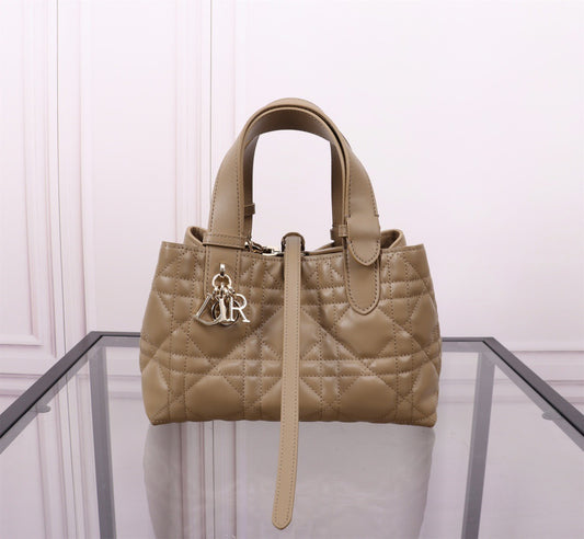 Dior Toujours Small Bag in Brown Macrocannage Calfskin