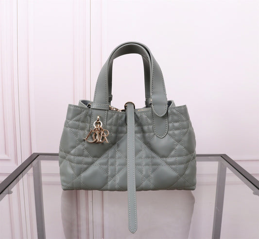 Dior Toujours Small Bag in Gray Macrocannage Calfskin