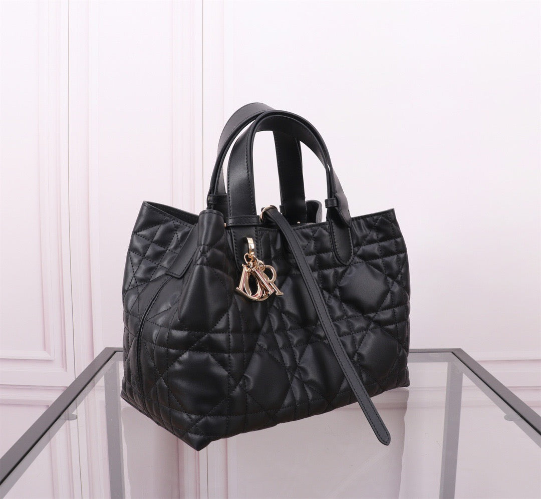 Dior Toujours Medium Bag in Black Macrocannage Calfskin