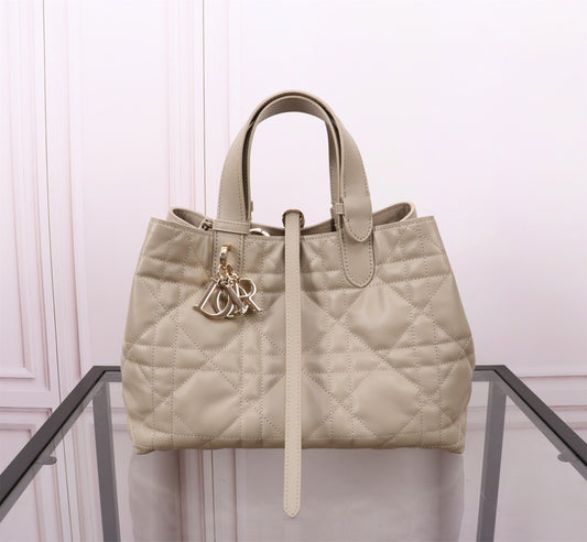 Dior Toujours Medium Bag in Beige Macrocannage Calfskin