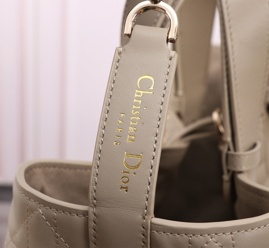 Dior Toujours Medium Bag in Beige Macrocannage Calfskin