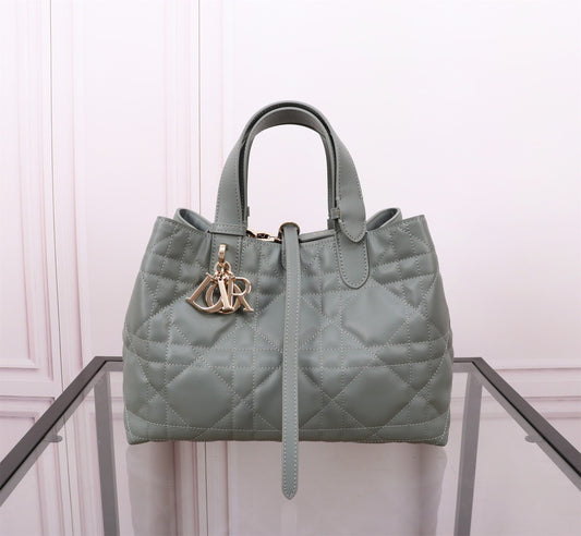 Dior Toujours Medium Bag in Gray Macrocannage Calfskin