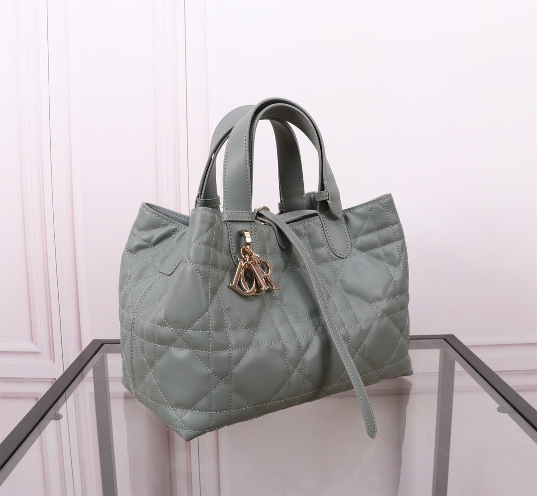 Dior Toujours Medium Bag in Gray Macrocannage Calfskin