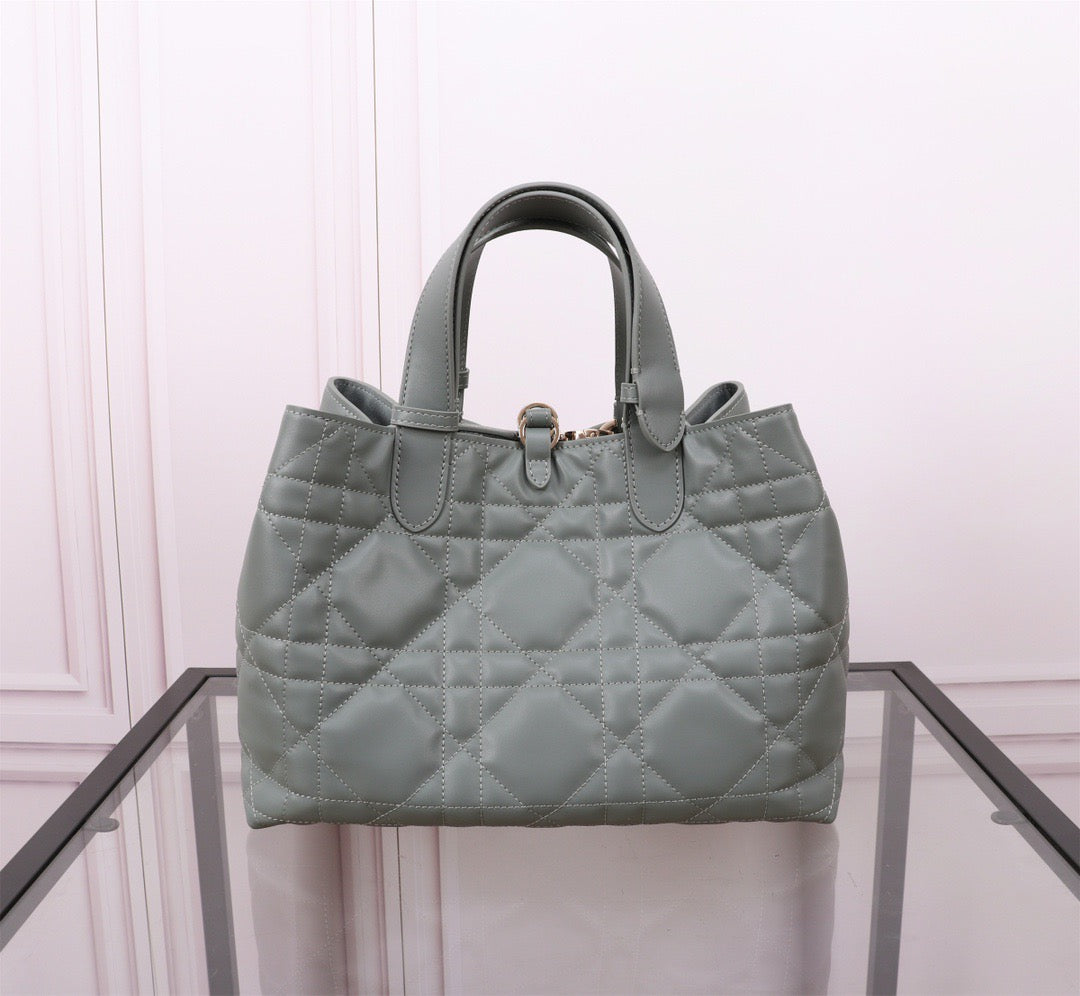 Dior Toujours Medium Bag in Gray Macrocannage Calfskin