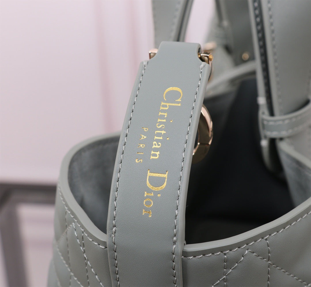 Dior Toujours Medium Bag in Gray Macrocannage Calfskin