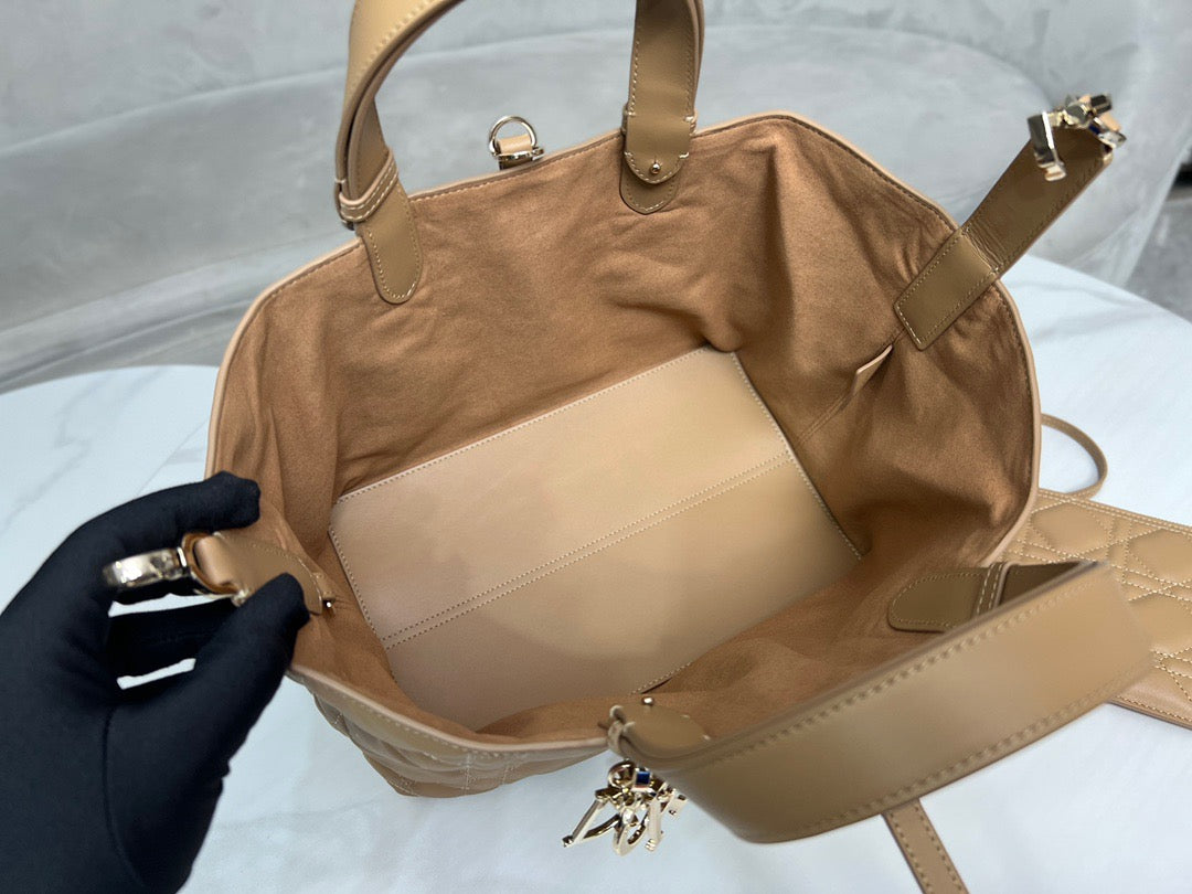 Dior Toujours Medium Bag in  Khaki Macrocannage Calfskin