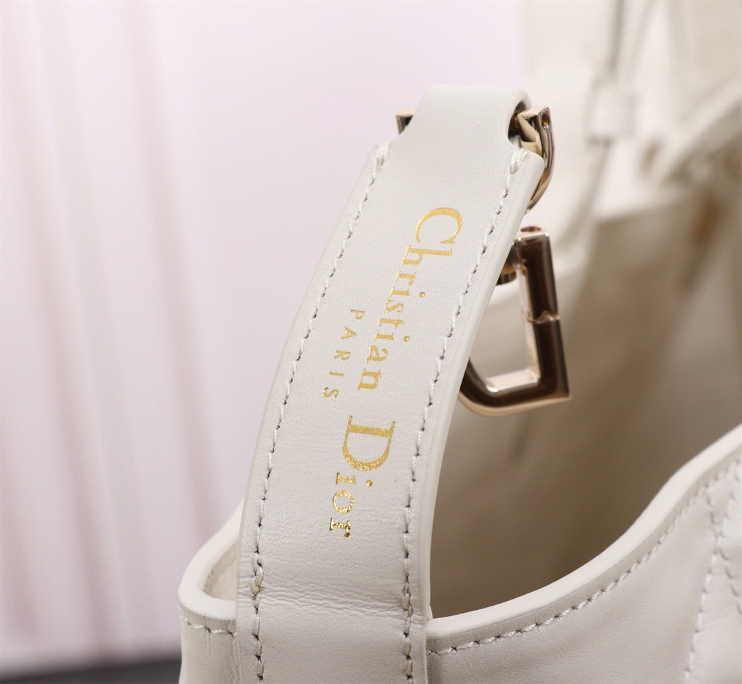 Dior Toujours Large Bag in White Macrocannage Calfskin