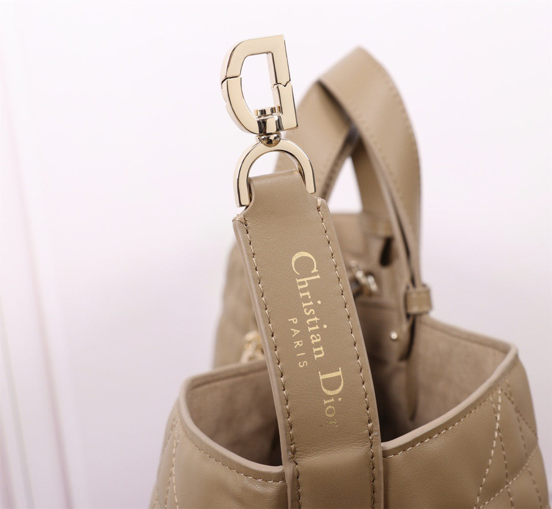 Dior Toujours Large Bag in Brown Macrocannage Calfskin