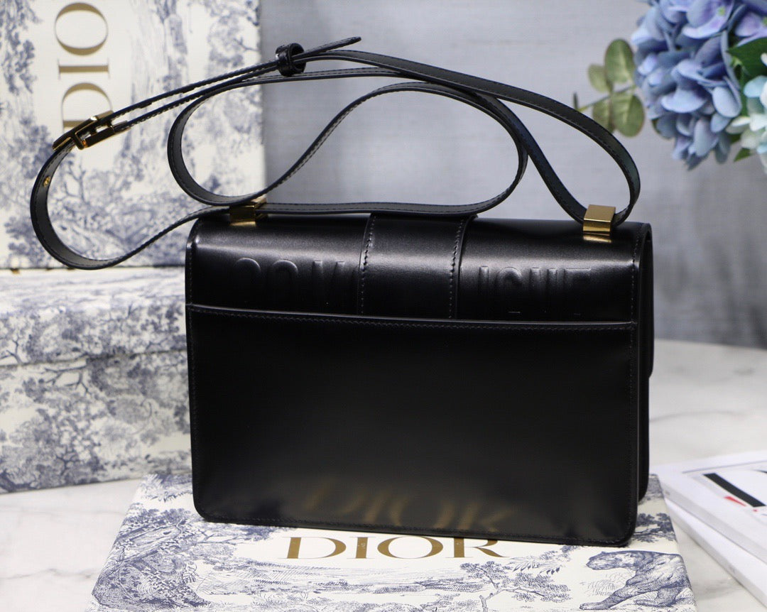 Dior 30 Montaigne Bag In Black Box Calfskin