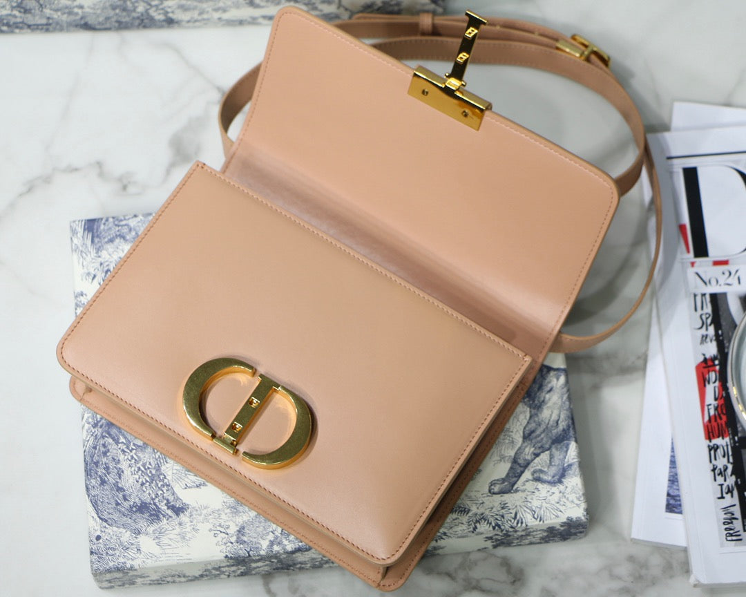 Dior 30 Montaigne Bag In Poudre Box Calfskin