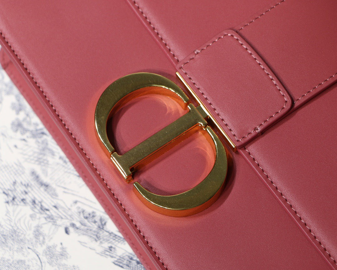 Dior 30 Montaigne Bag In Pomegranate Red Box Calfskin