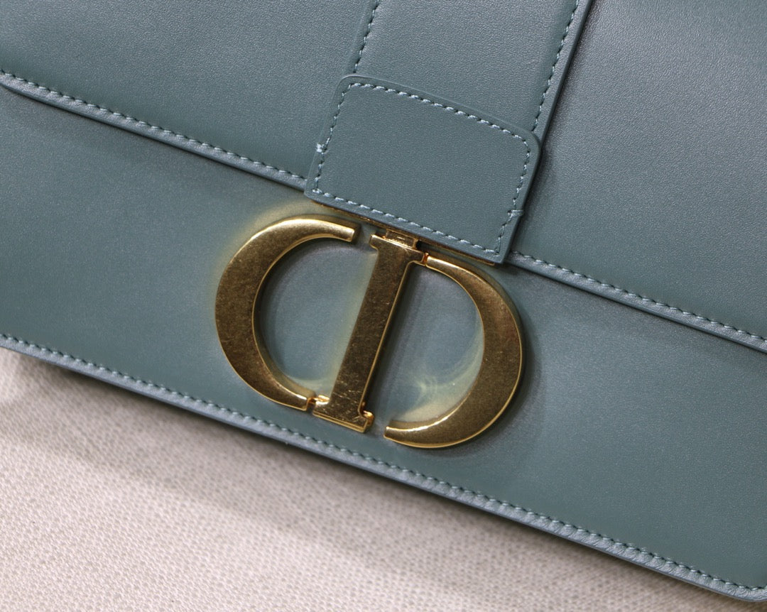 Dior 30 Montaigne Bag In Haze Blue Box Calfskin