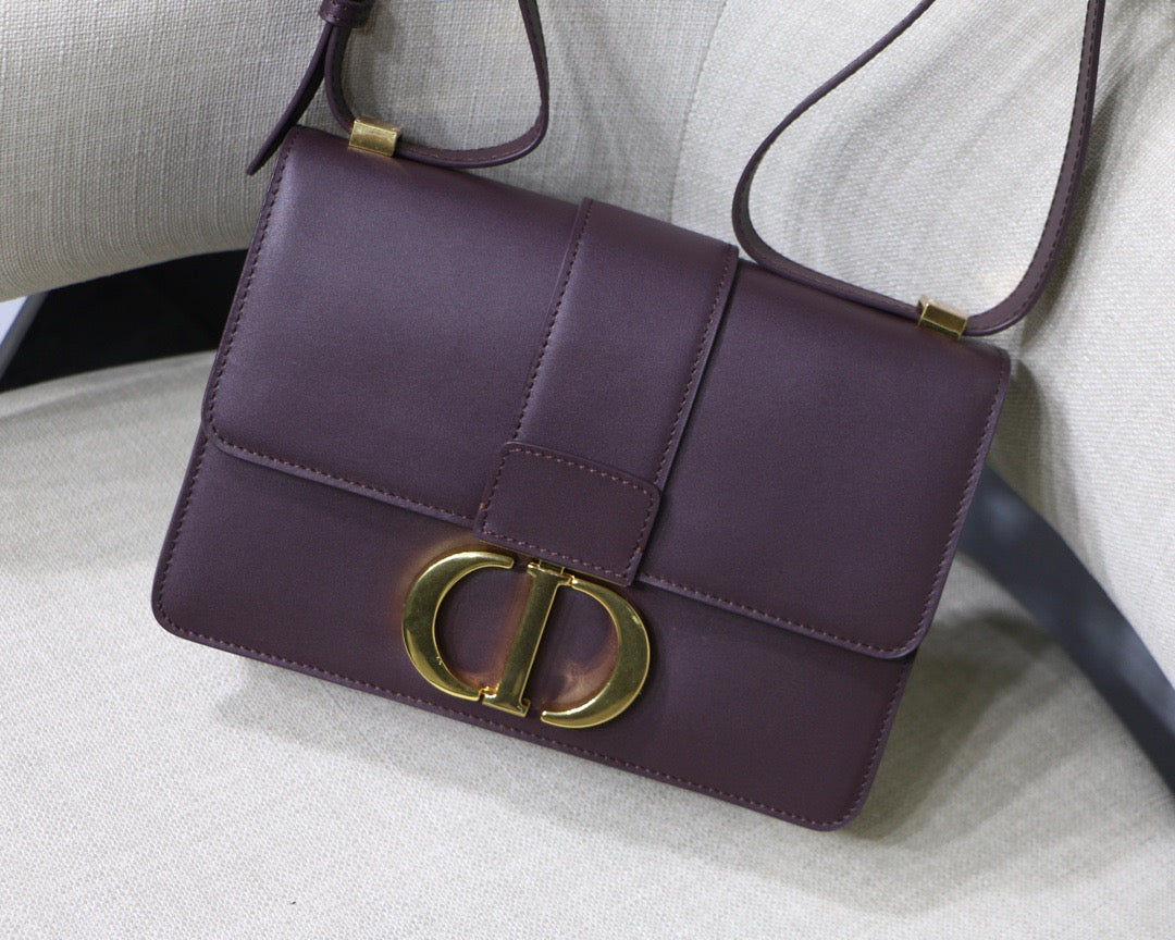 Dior 30 Montaigne Bag In Purple Box Calfskin