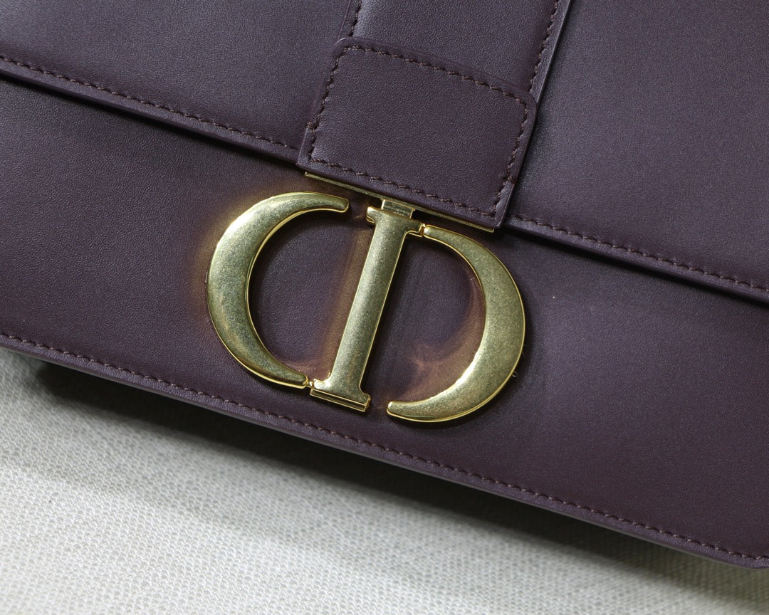 Dior 30 Montaigne Bag In Purple Box Calfskin