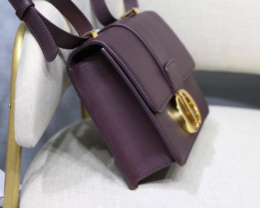 Dior 30 Montaigne Bag In Purple Box Calfskin