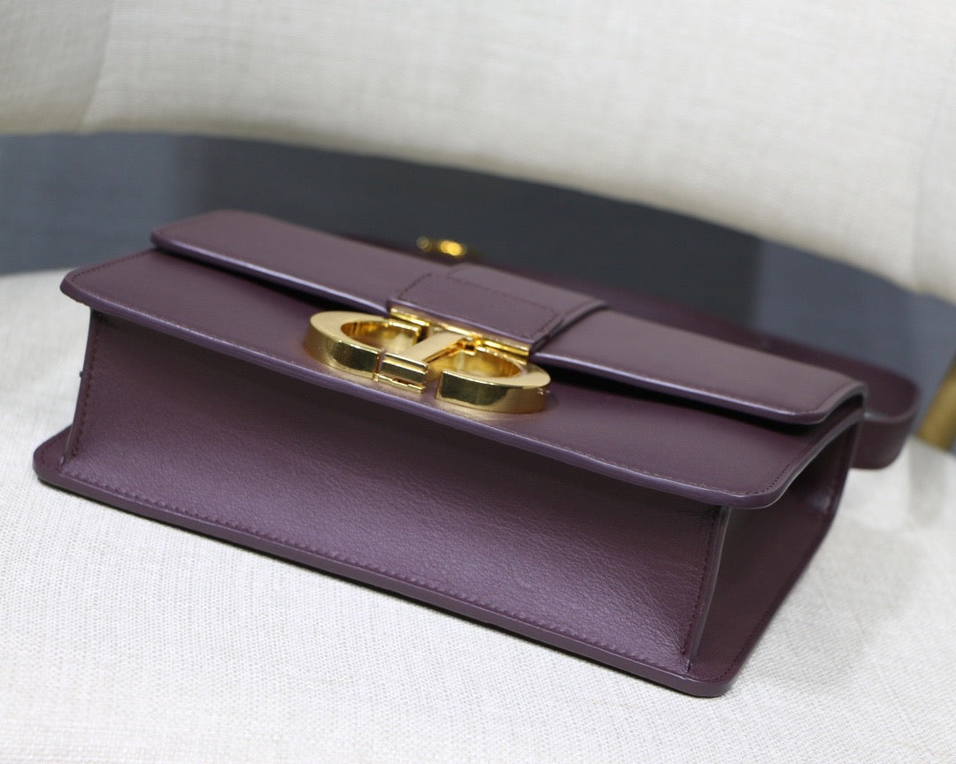 Dior 30 Montaigne Bag In Purple Box Calfskin