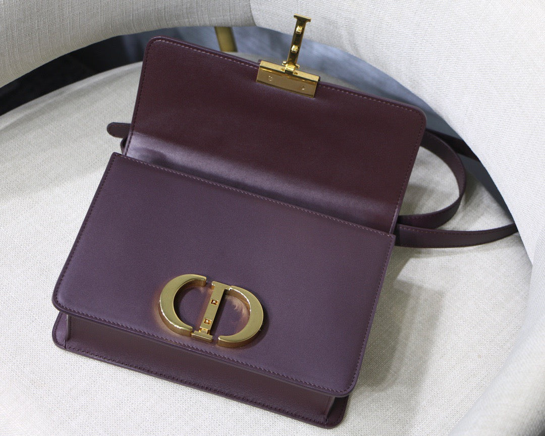 Dior 30 Montaigne Bag In Purple Box Calfskin