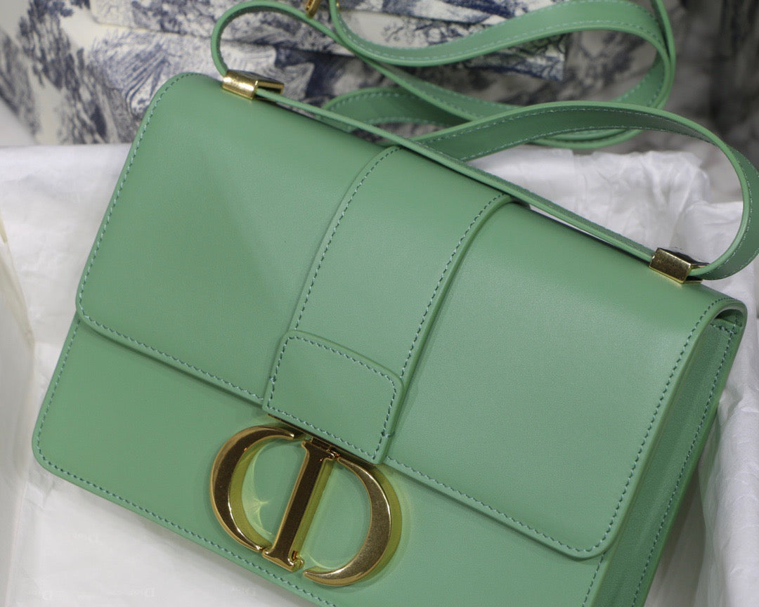 Dior 30 Montaigne Bag In Avocado Green Box Calfskin