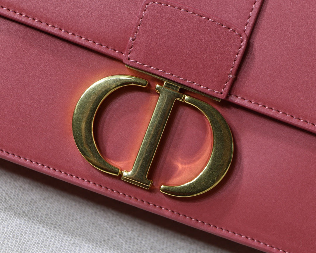 Dior 30 Montaigne Bag In Rose Red Box Calfskin