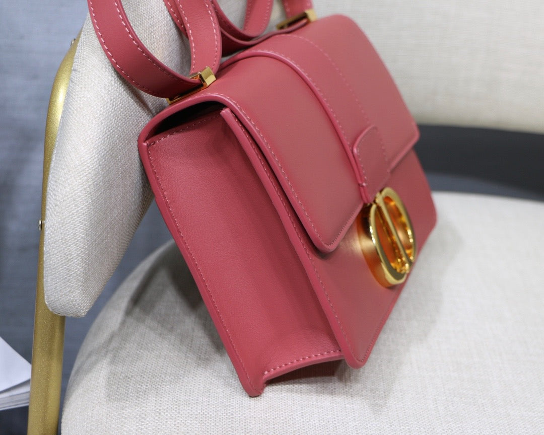 Dior 30 Montaigne Bag In Rose Red Box Calfskin