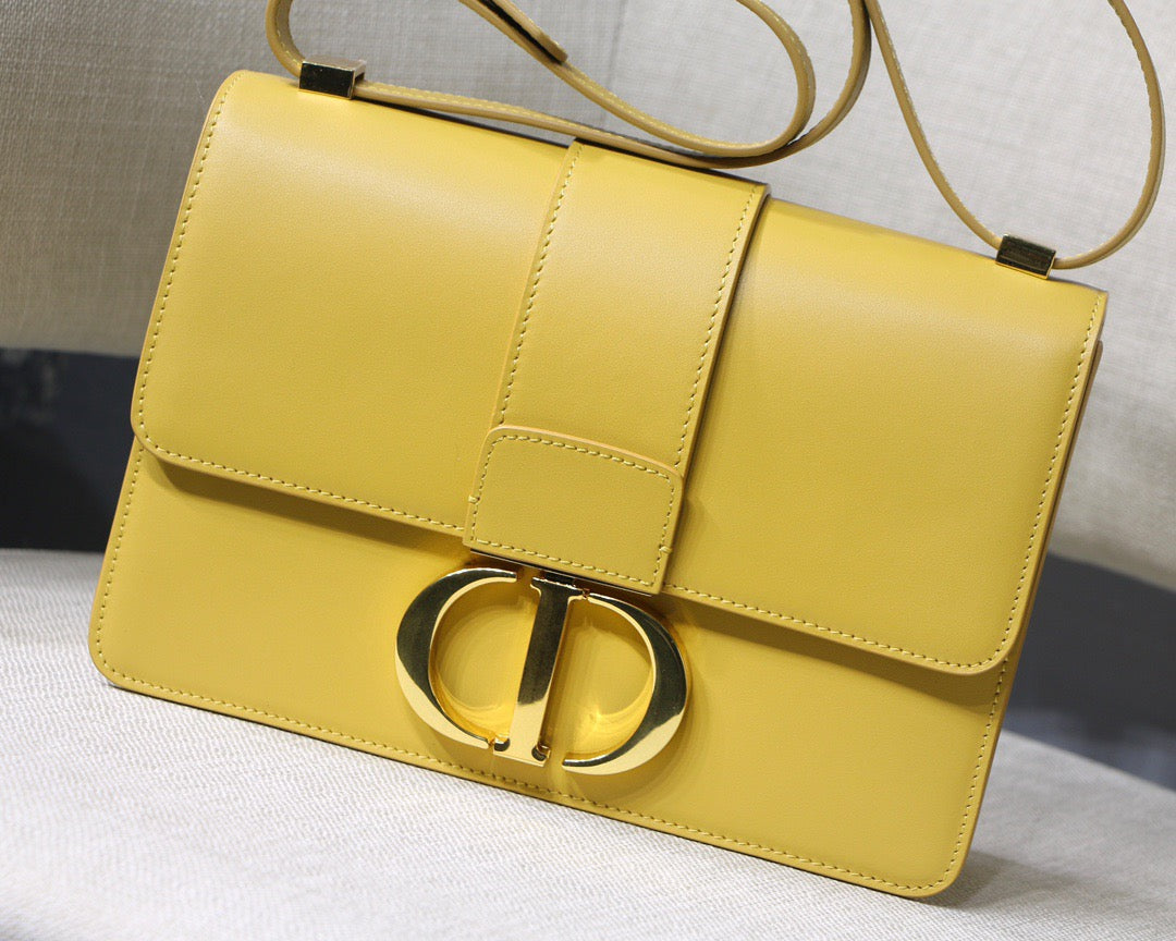 Dior 30 Montaigne Bag In Yellow Box Calfskin