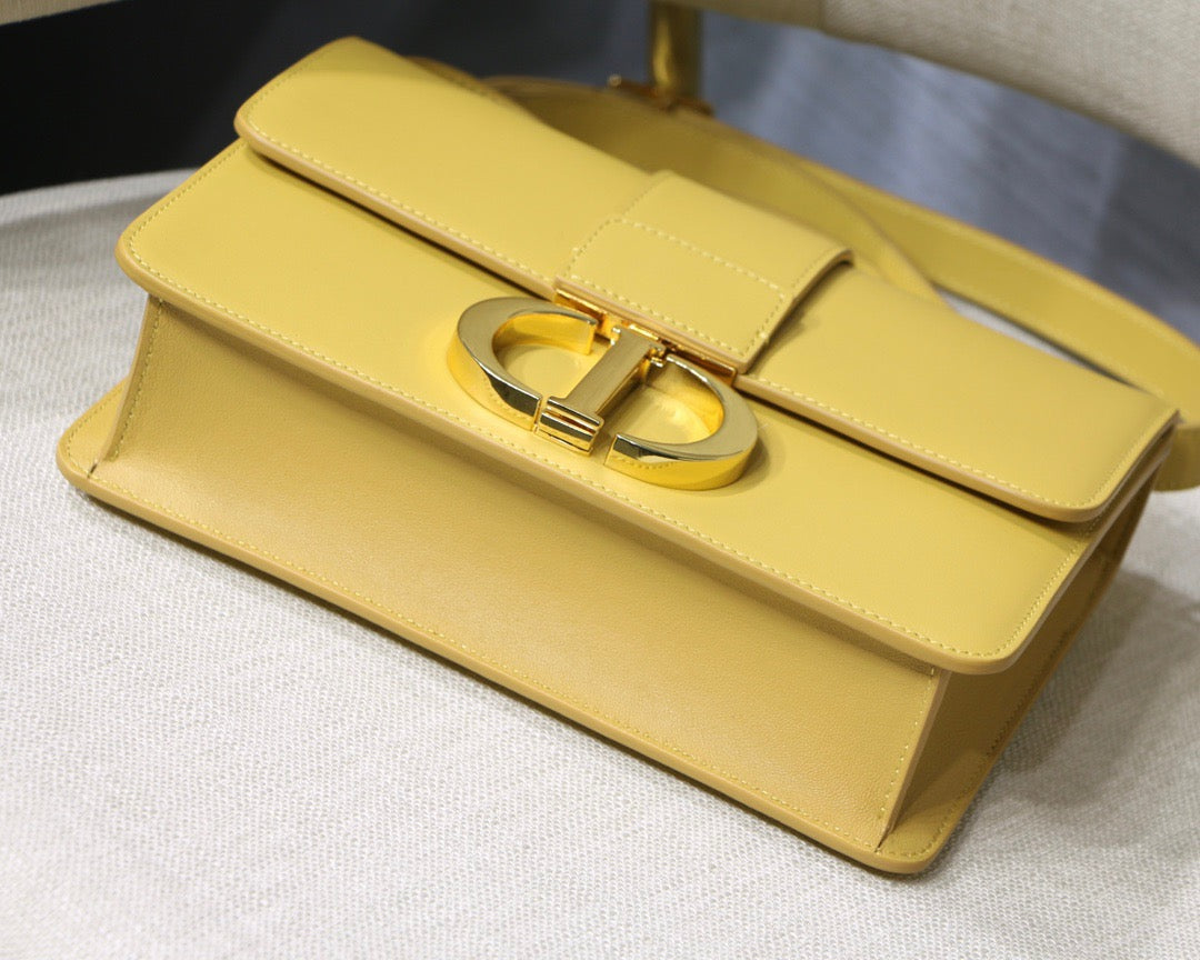 Dior 30 Montaigne Bag In Yellow Box Calfskin