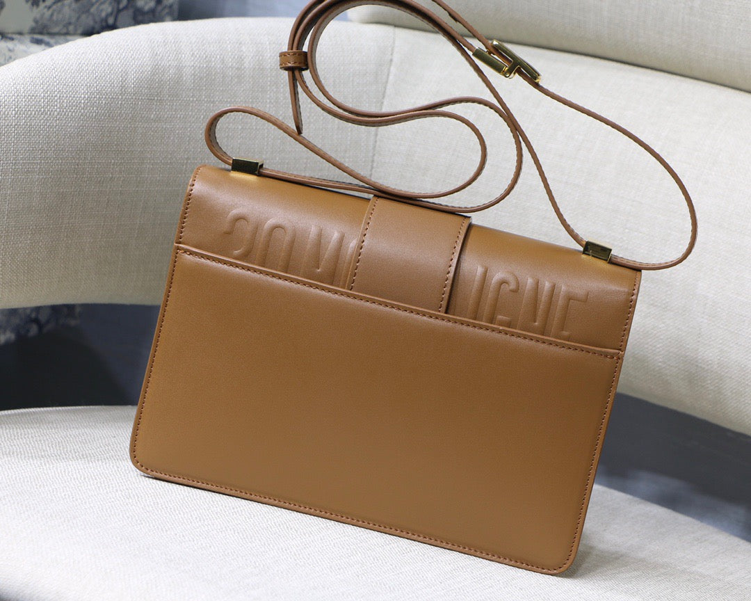 Dior 30 Montaigne Bag In Gold Brown Box Calfskin