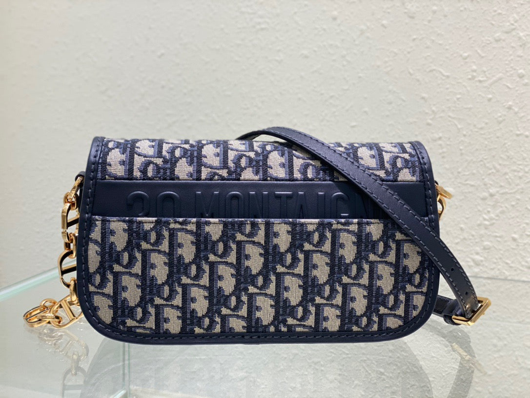 Dior 30 Montaigne Avenue Bag In Purple Dior Oblique Jacquard